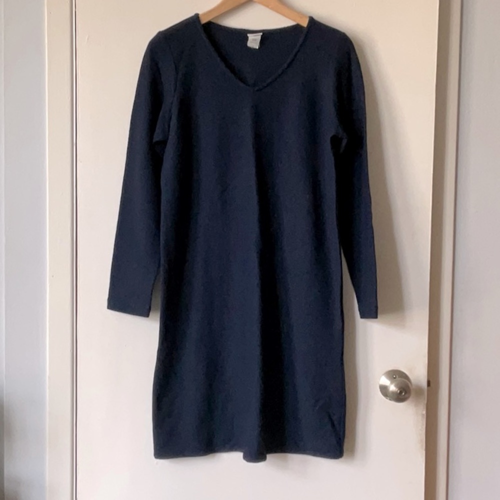 Eileen Fisher navy wool dress